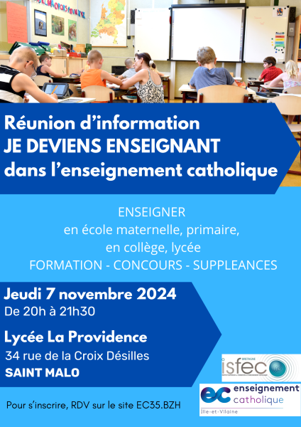 Réunion d'information : je deviens enseignant dans l'enseignement catholique